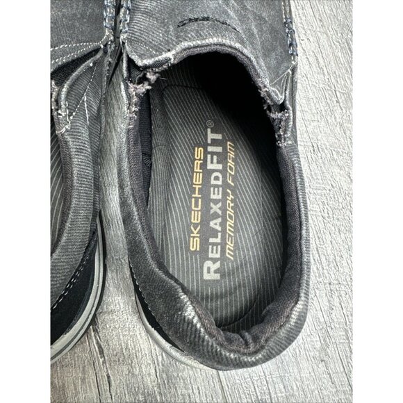 Skechers Avillo Loafers Mens 8.5 Black Relaxed Fit Memory Foam Shoes Slip On - Picture 7 of 9